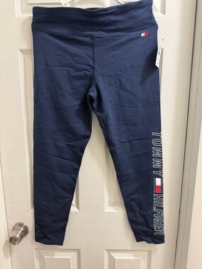 Tommy Hilfiger Navy Leggings with Side Logo and Flag Detail